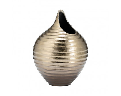 Sagebrook 12" Metal Shell Like Vase - Gold