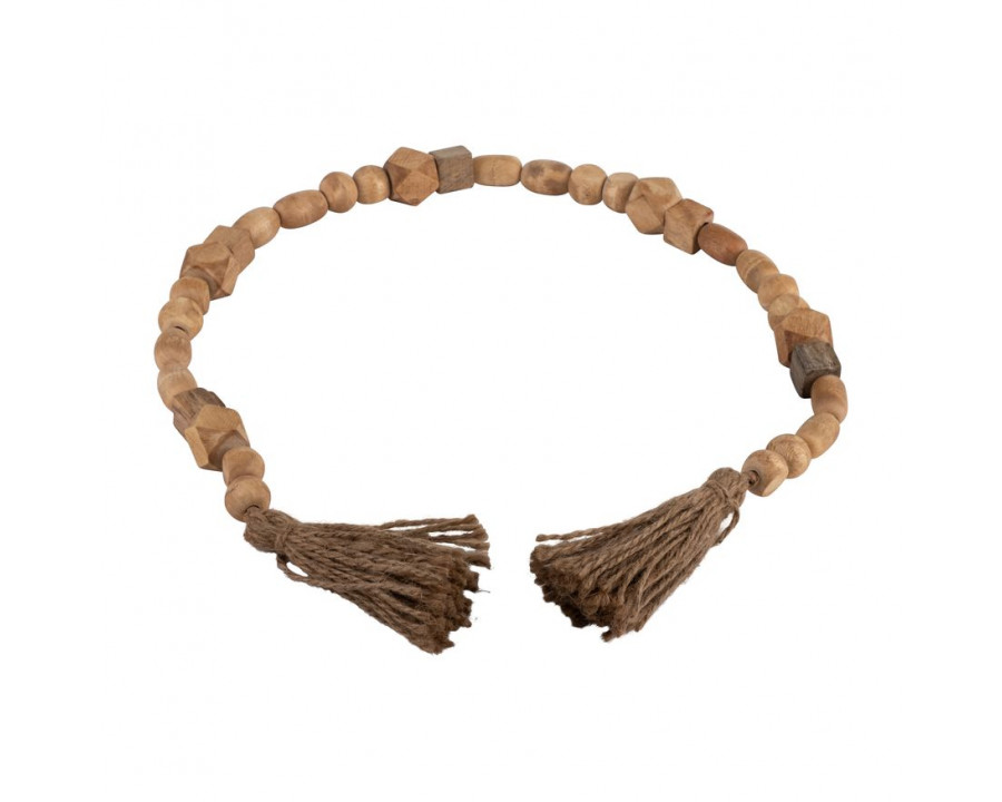 Sagebrook 31" Wood Bead Garland - Natural