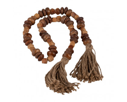 Sagebrook - 33" Wood 2-tone Bead Garland in Natural