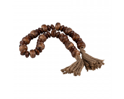 Sagebrook - 32" Wood Flat Beads Garland in Natural