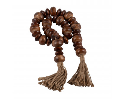 Sagebrook - 32" Wood Flat Beads Garland in Natural