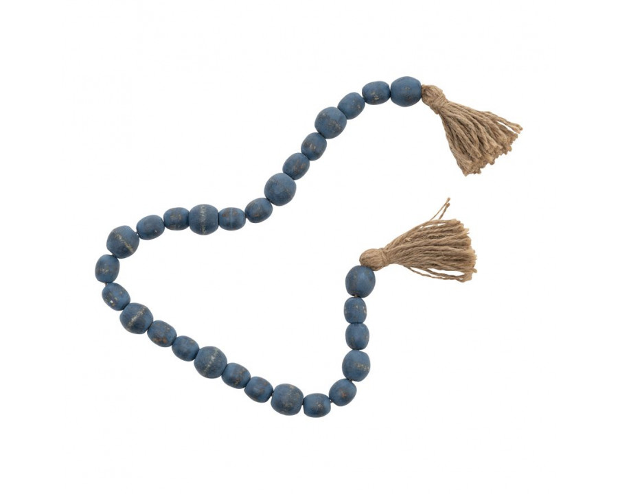 Sagebrook 33" Wood Bead Garland - Blue