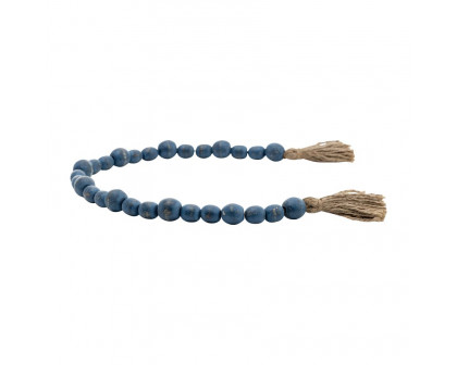 Sagebrook 33" Wood Bead Garland - Blue