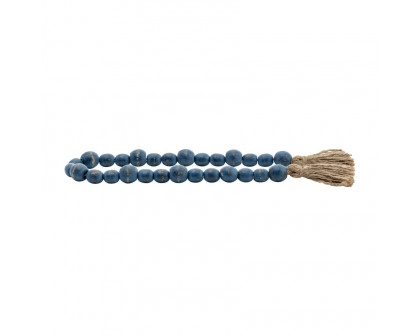 Sagebrook 33" Wood Bead Garland - Blue