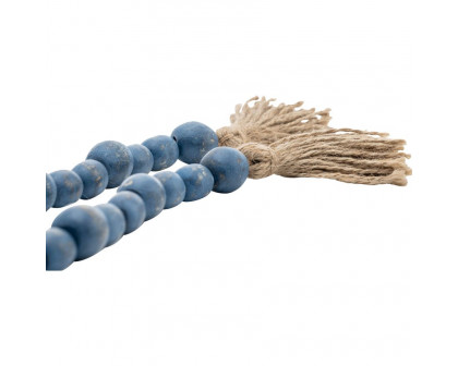 Sagebrook 33" Wood Bead Garland - Blue