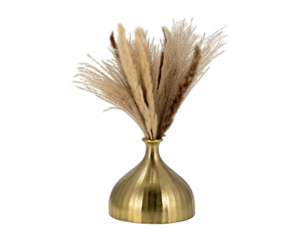 Sagebrook 7" Metal Bulbous Vase - Gold