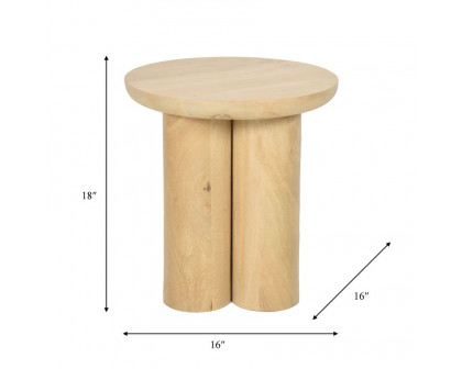 Sagebrook Wood Scandinavian Farmhouse Side Table - Natural