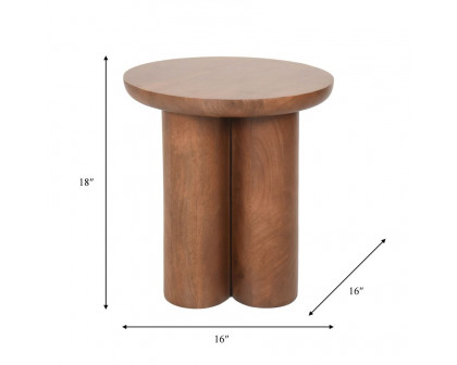 Sagebrook Wood Scandinavian Side Table - Brown