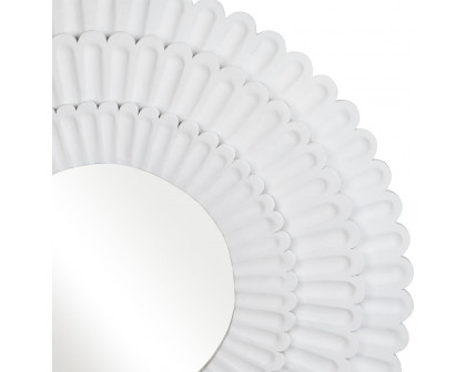 Sagebrook Wood Flower Mirror - White