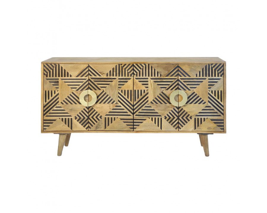 Sagebrook Wood Herringbone 4-Door Sideboard