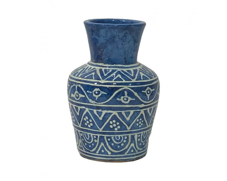 Sagebrook 10" Terracotta Vase - Blue