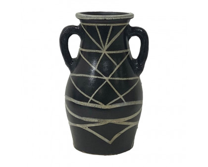 Sagebrook 14" Terracotta Modern Eared Vase