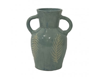 Sagebrook 23" Terracotta Leaf Eared Vase