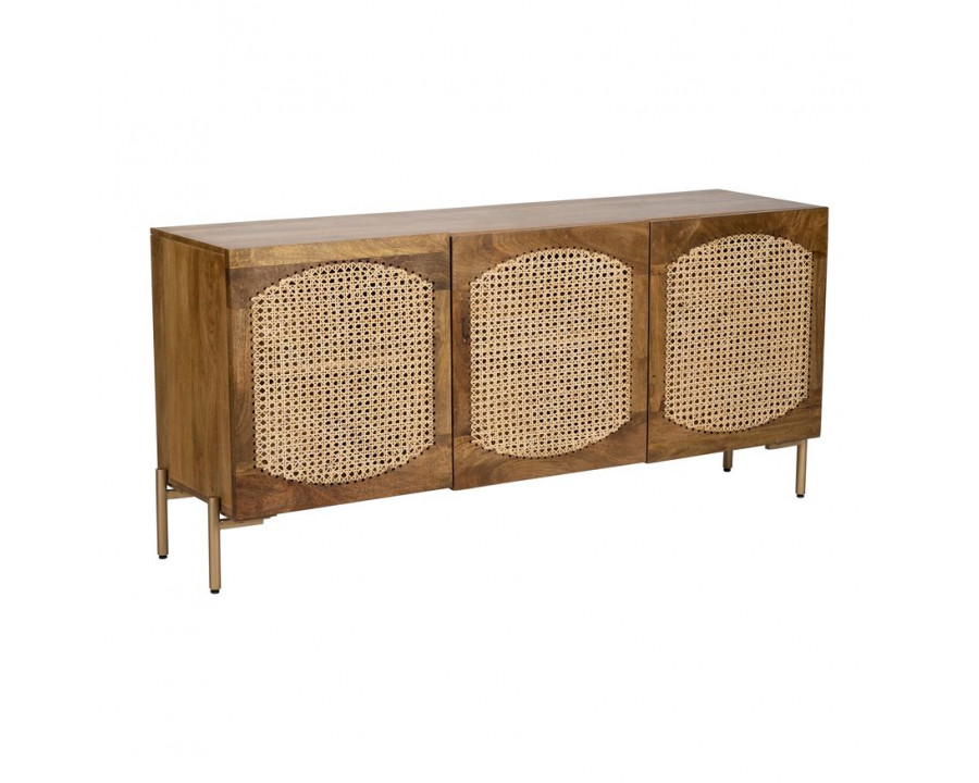 Sagebrook Wood 3-Door Cane Sideboard