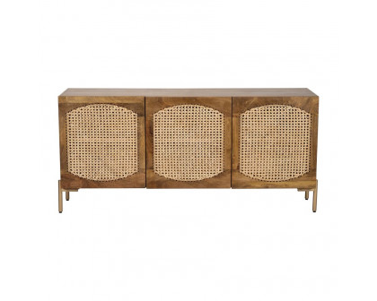 Sagebrook Wood 3-Door Cane Sideboard