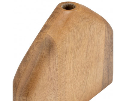 Sagebrook 9" Wood Tapered Vase - Brown