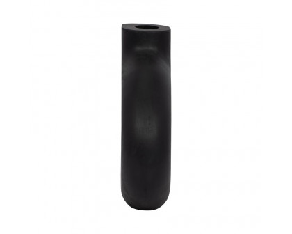 Sagebrook 7" Wood Cut-out Vase - Black