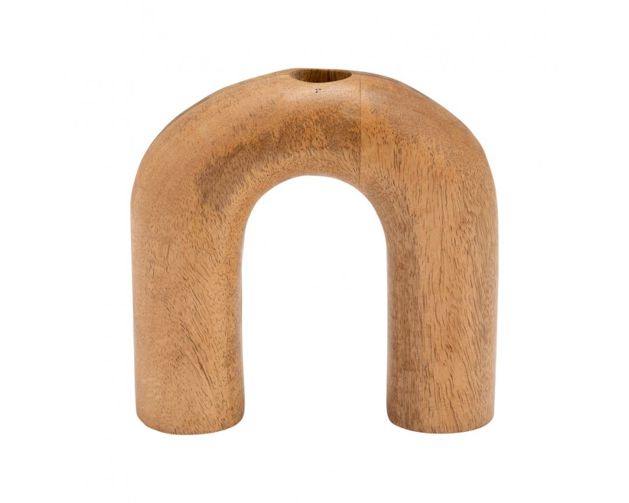 Sagebrook 6" Wood Horseshoe Vase