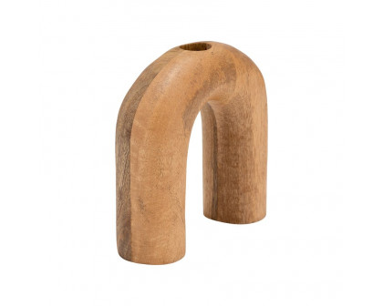 Sagebrook 6" Wood Horseshoe Vase