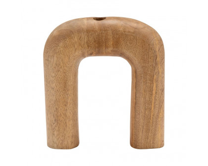 Sagebrook 6" Wood Horseshoe Vase