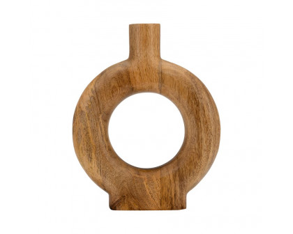 Sagebrook 10" Wood Donut Shaped Vase