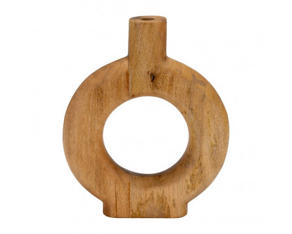 Sagebrook 10" Wood Donut Shaped Vase