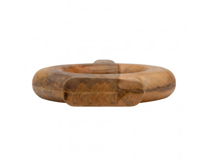 Sagebrook 14" Wood Donut Shaped Vase - Brown