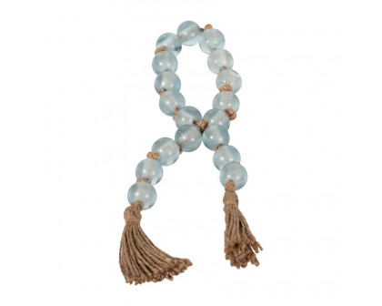 Sagebrook - 34" Glass Beaded Garland With Tassel in Blue