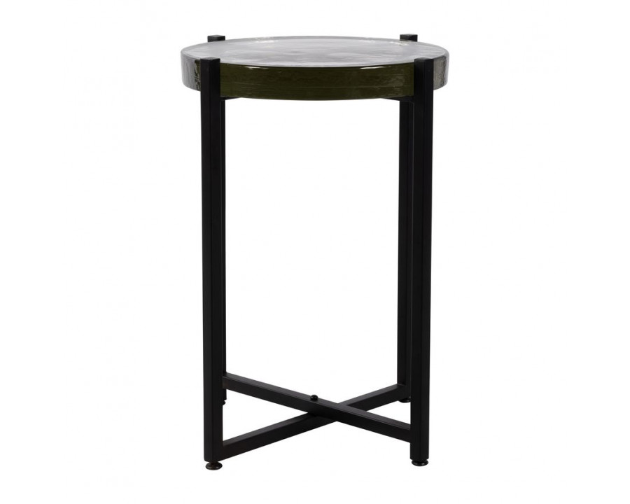 Sagebrook - Side Table Glass Top in Black