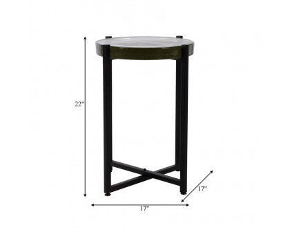 Sagebrook™ Side Table Glass Top - Black