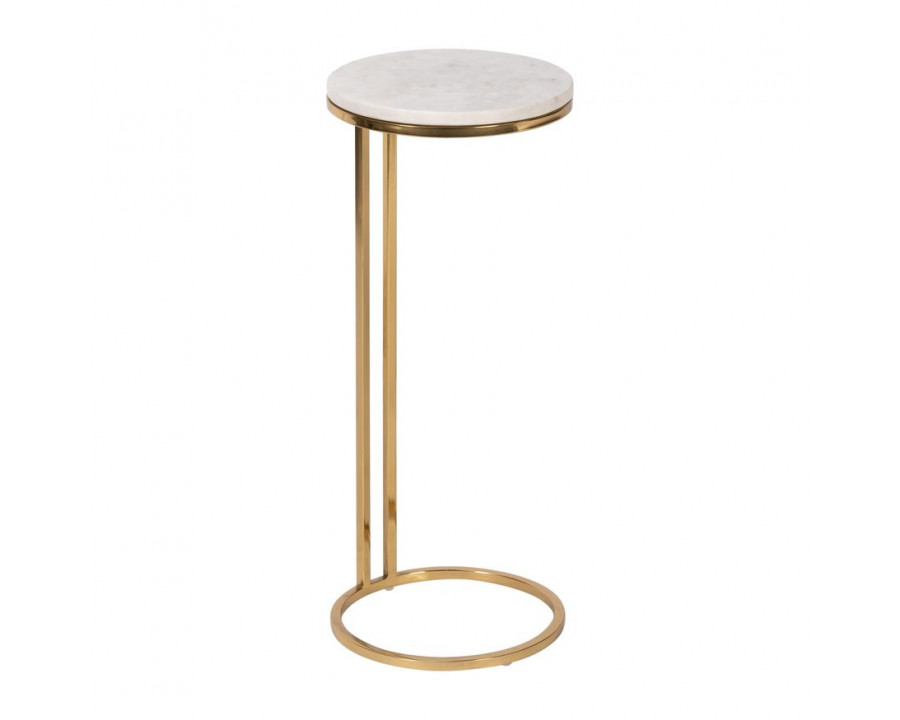 Sagebrook - Drink Table Matble Top in White/Gold