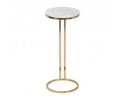 Sagebrook™ Drink Table Matble Top - White/Gold