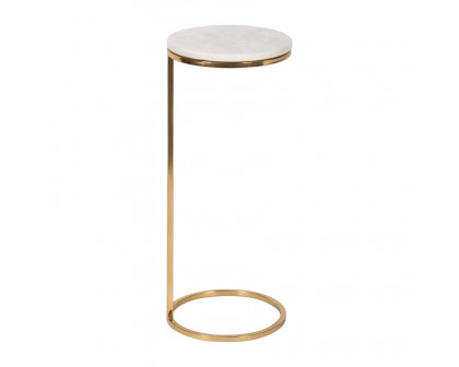 Sagebrook™ Drink Table Matble Top - White/Gold