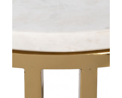 Sagebrook™ Drink Table Matble Top - White/Gold