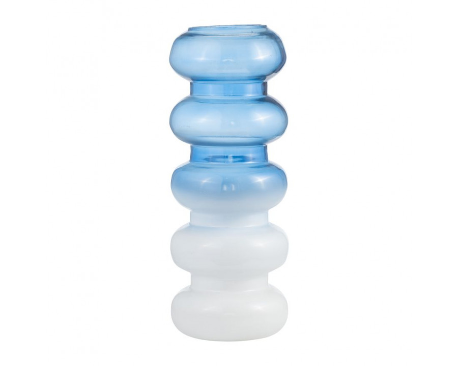 Sagebrook 17" Glass Accordion Vase - Blue