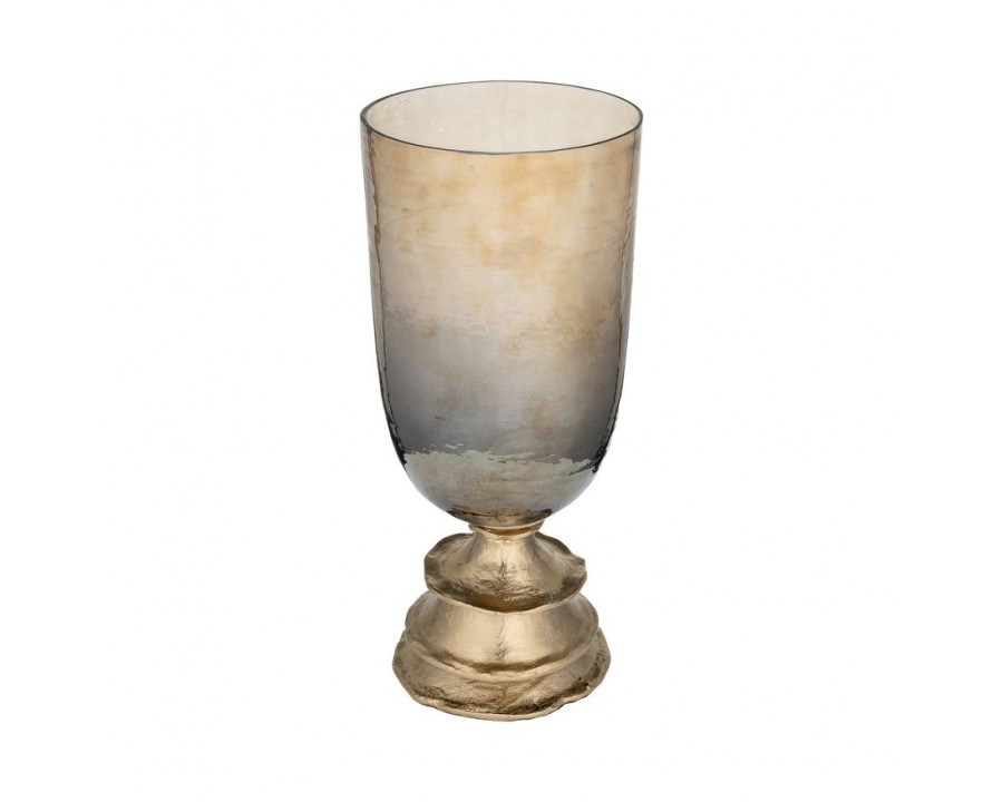 Sagebrook 18" Glass Hurricane Holder With Metal Stand