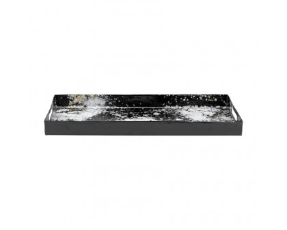 Sagebrook - 18"/22"/25" Metal Rectangular Trays (Set Of 3) in Black/White