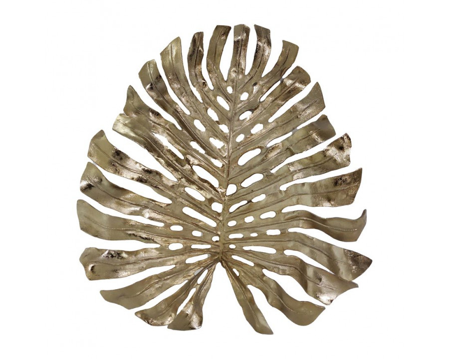 Sagebrook - Metal Leaf Wall Decor in Champagne