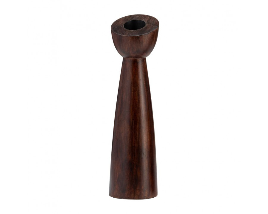 Sagebrook 13" Wood Slanted Candle Holder - Brown