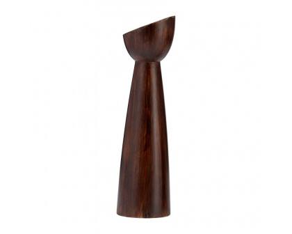 Sagebrook 13" Wood Slanted Candle Holder - Brown