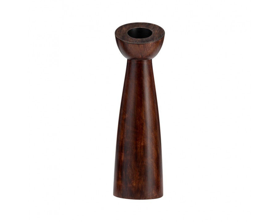 Sagebrook 11" Wood Slanted Candle Holder - Brown