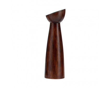 Sagebrook 11" Wood Slanted Candle Holder - Brown