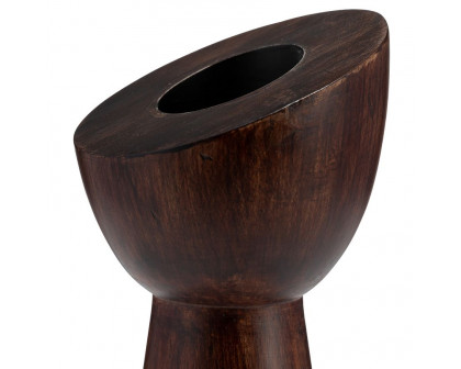 Sagebrook 11" Wood Slanted Candle Holder - Brown