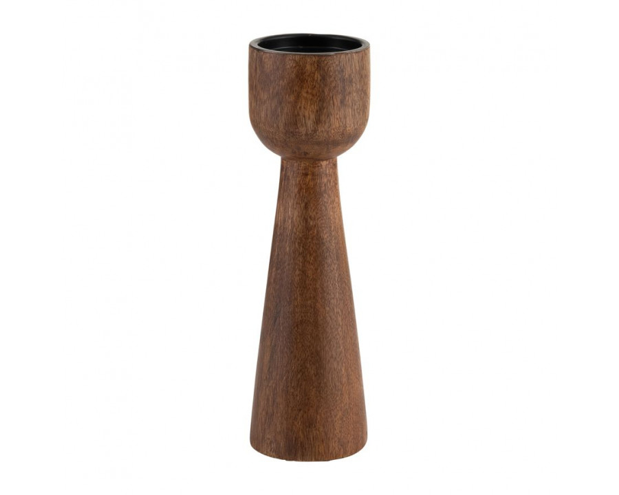 Sagebrook 15" Wood Candle Holder - Natural