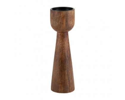 Sagebrook 15" Wood Candle Holder - Natural