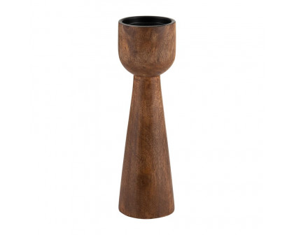 Sagebrook 15" Wood Candle Holder - Natural