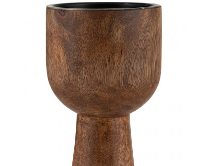 Sagebrook 15" Wood Candle Holder - Natural