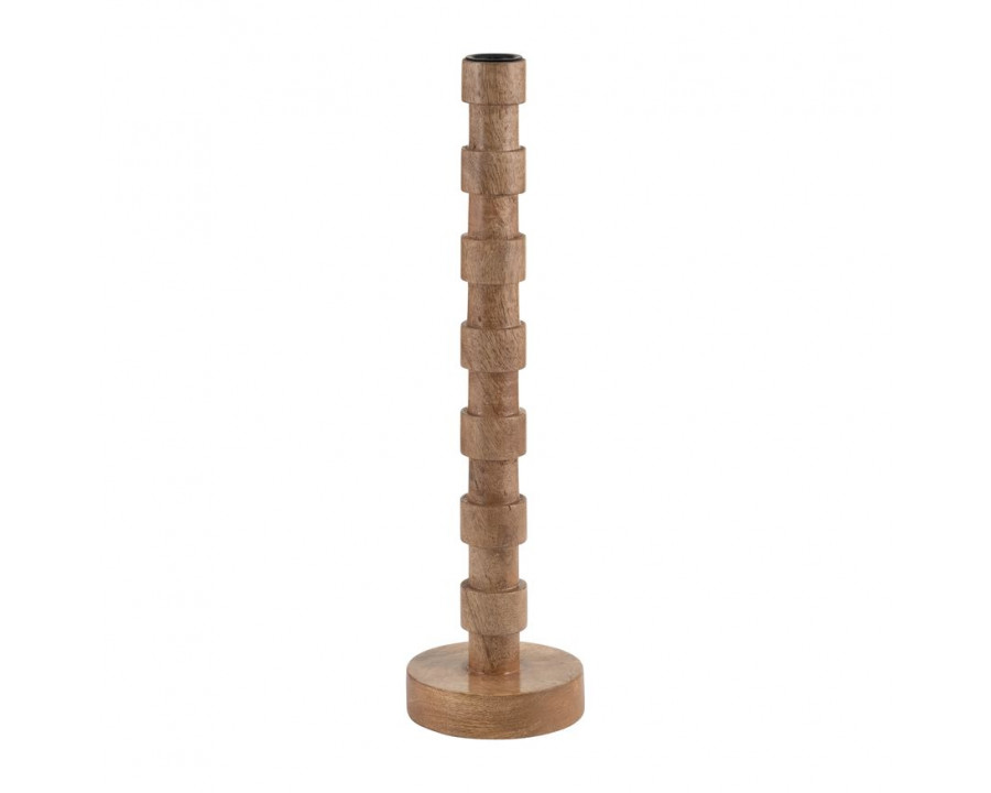 Sagebrook 13" Wood Textured Taper Candle Holder