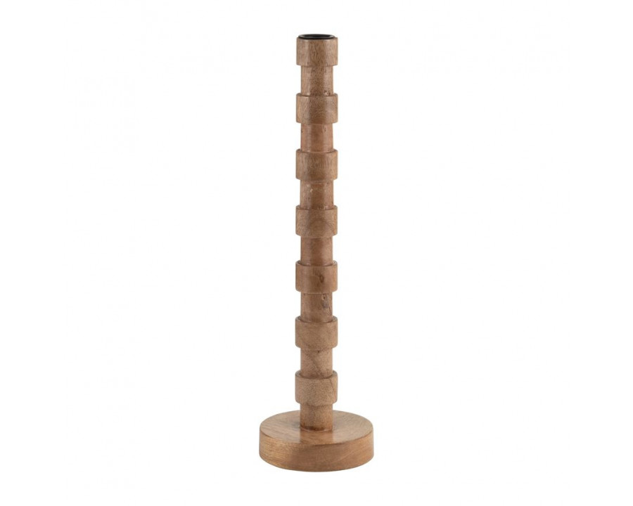 Sagebrook - 13" Wood Textured Taper Candle Holder