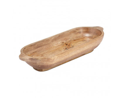 Sagebrook 18"/23" Wood Oval Trays (Set Of 2)